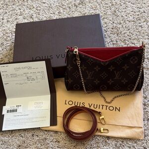 Louis Vuitton Monogram Pallas Clutch Cerise Crossbody